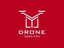 ícone de vetor de modelo de logotipo de drone letra y. vetor de drone de fotografia. ícone de vetor de quadricóptero