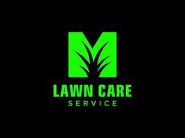 logotipo da paisagem da letra m para negócios, organização ou site de gramado ou jardinagem vetor