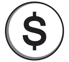 ícone de moeda. projeto de dinheiro. símbolo plano de dólar de ouro. ilustração vetorial vetor