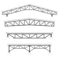 construção de telhados, silhueta de enquadramento, coleção de treliças de telhado, ilustração vetorial vetor