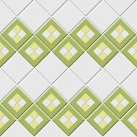 padrão abstrato sem costura, parede de azulejos brancos verdes com ilustração vetorial de forma de diamante vetor