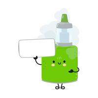 personagem de cartaz vape engraçado bonito. ilustração de personagem de desenho animado kawaii de mão desenhada. fundo branco isolado. cartaz de vaporizador vetor