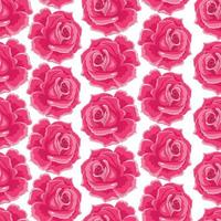 padrão perfeito com rosas cor de rosa em estilo simples vetor