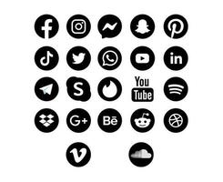 coleção de mídia social ícone símbolo design ilustração vetorial abstrata vetor
