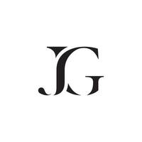 vetor de design de logotipo de letra jg ou gj.