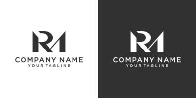 rm ou mr vetor de design de logotipo de letra inicial.