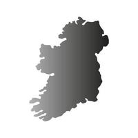 mapa da irlanda em fundo branco vetor