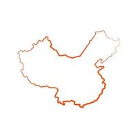 mapa da china em fundo branco vetor