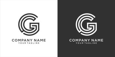 g ou gg conceito de design de logotipo de letra inicial. vetor