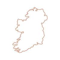 mapa da irlanda em fundo branco vetor