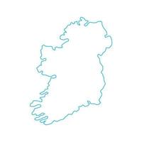 mapa da irlanda em fundo branco vetor