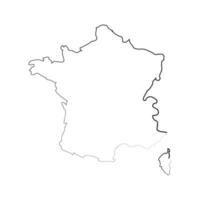 mapa da frança em fundo branco vetor