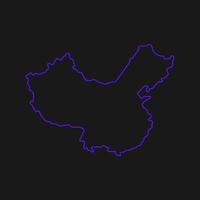 mapa da china em fundo branco vetor