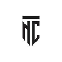 vetor de design de logotipo de letra inicial nc ou cn.