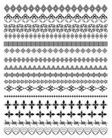 conjunto vetorial de elementos de bordas de design caligráfico vetor