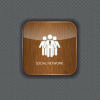 ícones de aplicativos de madeira de rede social vetor
