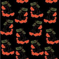 Seamless pattern background com rowanberrys e folhas vetor