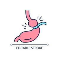 ícone de cor rgb de cirurgia de bypass gástrico. método alternativo de perda de peso. serviço de clínica médica. ilustração vetorial isolado. desenho de linha preenchido simples. vetor