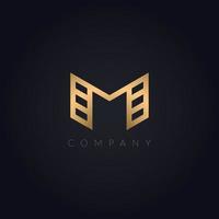 premium m logotipo dourado. design de estilo clássico elegante chrome m logotype para identidade visual de luxo. vetor