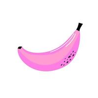 ícone de banana rosa desenhada à mão, ilustração de frutas desenhadas à mão. vetor