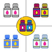 tinta colorida em estilo de design plano vetor