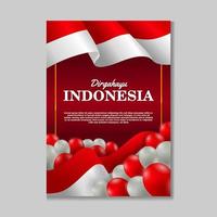 modelo de pôster do dia da independência da Indonésia vetor