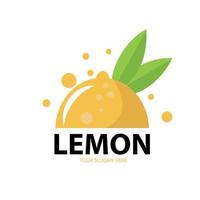 vetor de logotipo de limão vetor de logotipo de frutas frescas e folha modelo de logotipo de limão