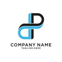letra inicial dp ou vetor de design de logotipo pd.