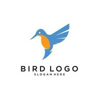 design de logotipo de vetor de beija-flor. design de logotipo de vetor de pássaro.