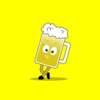 mascote de cerveja bonito. adequado para logotipo, ilustração, etc. vetor