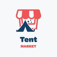 logotipo do mercado de tendas vetor