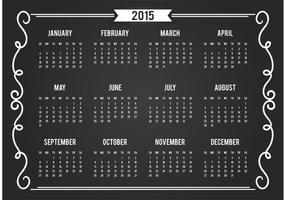 Cartão calendário 2015 do quadro-negro