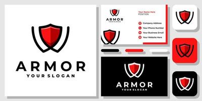 letra inicial w escudo proteção armadura guarda de segurança design de logotipo moderno com modelo de cartão de visita