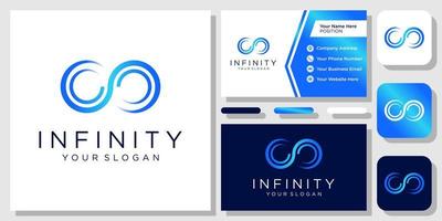 design de logotipo de vetor criativo infinito infinito colorido infinito com cartão de visita