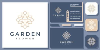 ornamento de folha luxo decoração elegante natureza planta flor vector design de logotipo com cartão de visita