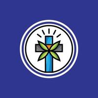 design de logotipo moderno cruzado para cristão e igreja vetor