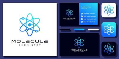 letra inicial c átomo molécula tecnologia ciência química vetor logotipo design com cartão de visita