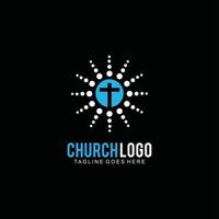 logotipo cruzado para modelo de design de igreja ou cruz de ícone para comunidade cristã vetor