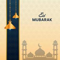 design de fundo islâmico de cartão de saudação eid mubarak. vetor