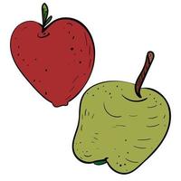 maçãs frescas dos desenhos animados vetor