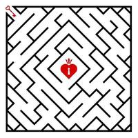 jogo de quebra-cabeça labirinto de coroa de coração vetor