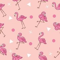 bonito rosa claro cegonha animal padrão sem costura papel de parede de objeto branco com design rosa claro. vetor