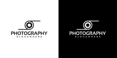 design de logotipo de lente de câmera simples vetor