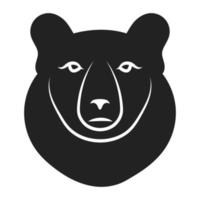 ícone de vetor plano de silhueta de urso pardo ou urso polar para aplicativos e site
