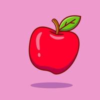 maçã de desenho animado bonito. ilustração em vetor de frutas. comida saudável