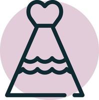 vestido de vetor de casamento para apresentação do ícone do símbolo do site