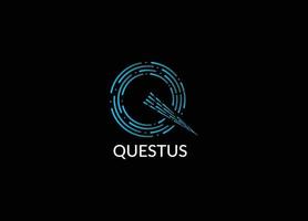 design de logotipo inicial moderno de letra q abstrata questus vetor