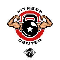 modelo de logotipo de kettlebell fitness vetor