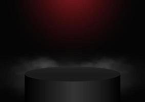 pódio de círculo escuro com holofotes ilustração vetorial de fundo vetor