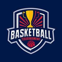logotipo de distintivo de torneio de basquete